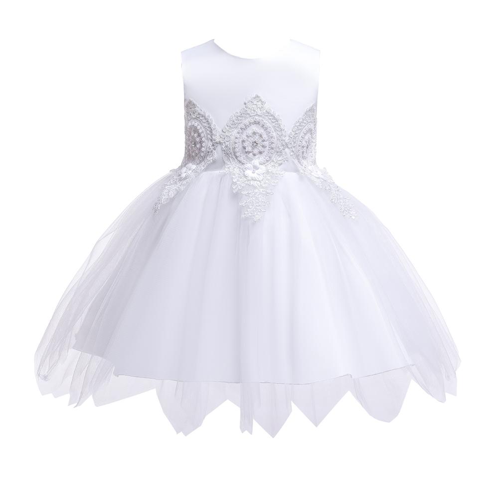 Girls' Party Dress Wedding Princess Dress Tutu Mesh Flower Girl Dress - PrettyKid