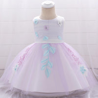 Baby Girl Flower Embroidered Princess Dress - PrettyKid