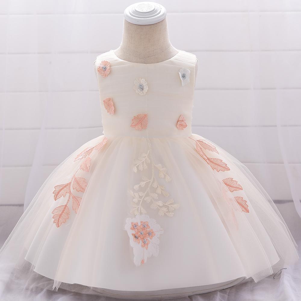 Baby Girl Flower Embroidered Princess Dress - PrettyKid