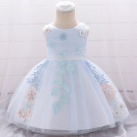 Baby Girl Flower Embroidered Princess Dress - PrettyKid