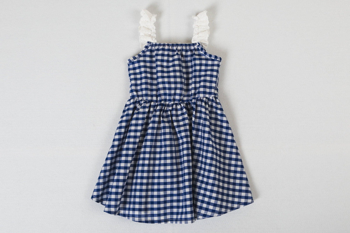 Girls Fashion Lace Princess Plaid Suspender Dress - PrettyKid