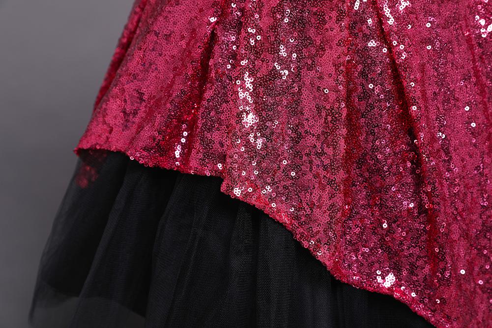 Girl Prom Sequin Dress Tail Princess Skirt Mesh Dress - PrettyKid