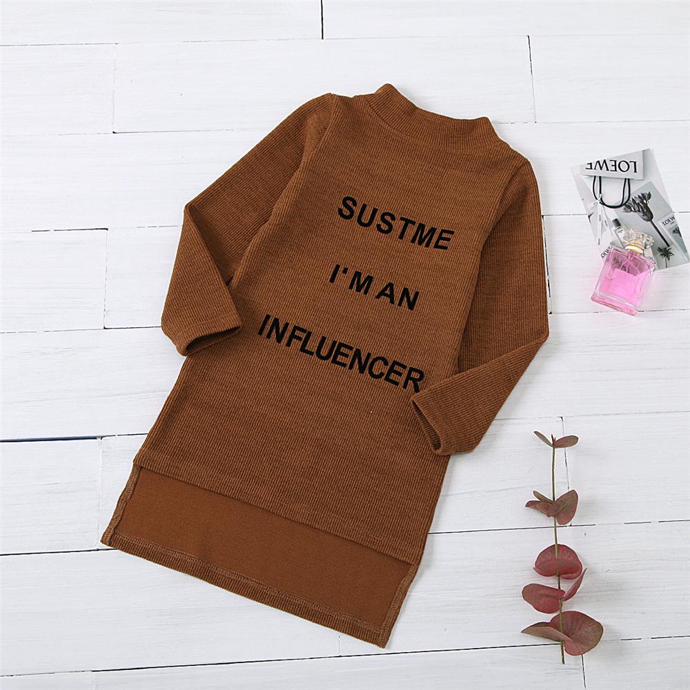 Girls I'm Influencer Long Sleeve Fashion Dress Toddler Girls Wholesale - PrettyKid