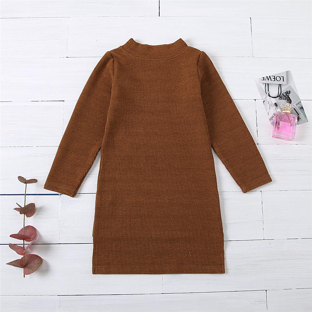 Girls I'm Influencer Long Sleeve Fashion Dress Toddler Girls Wholesale - PrettyKid