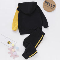 Unisex Ing Color Contrast Long Sleeve Hooded Top & Pants Kids Wholesale Clothing - PrettyKid