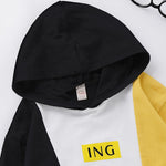 Unisex Ing Color Contrast Long Sleeve Hooded Top & Pants Kids Wholesale Clothing - PrettyKid