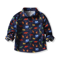 Boys Animal Forest Pattern Shirt Wholesale Toddler Boy Clothes - PrettyKid