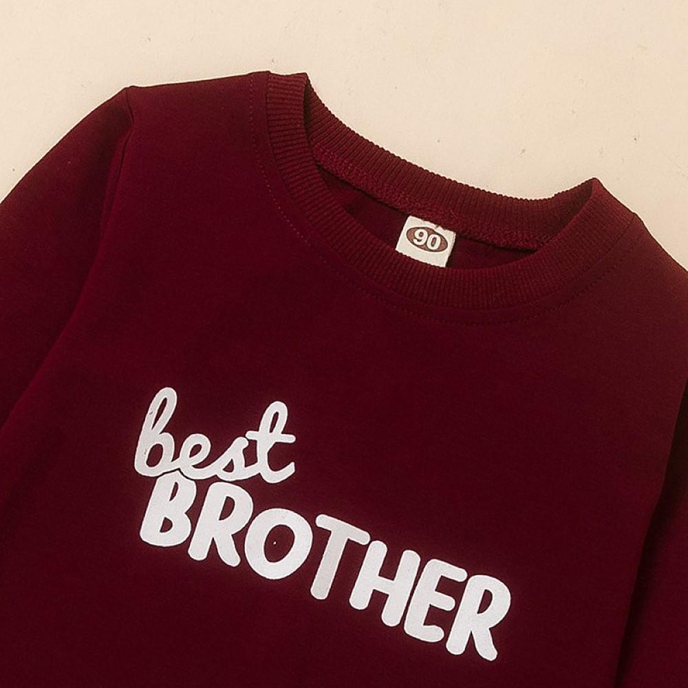 Boys Brother Lettter Printed Top Boys Wholesale Clothing - PrettyKid