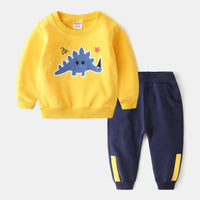 Boys Cartoon Aniaml Dinosaur Pattern Top & Pants Little Boy Boutique Wholesale - PrettyKid