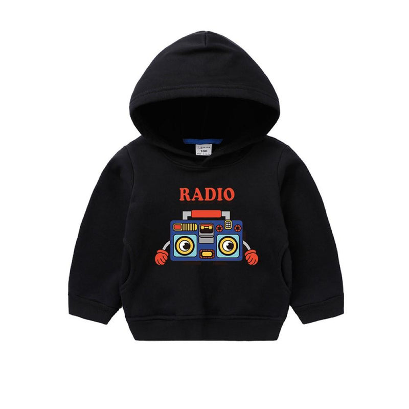 Kid Boys Radio Cartoon Pattern Hooded Top Wholesale Toddler Boy Clothes - PrettyKid