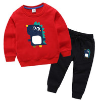 Kid Litte Dinosaur Cartoon Printed Top & Pants Boy Clothes Wholesale - PrettyKid