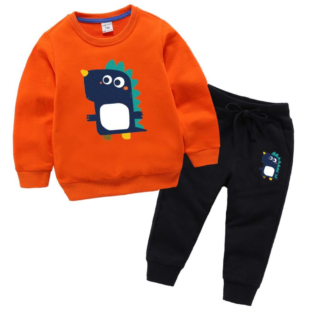 Kid Litte Dinosaur Cartoon Printed Top & Pants Boy Clothes Wholesale - PrettyKid