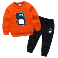 Kid Litte Dinosaur Cartoon Printed Top & Pants Boy Clothes Wholesale - PrettyKid