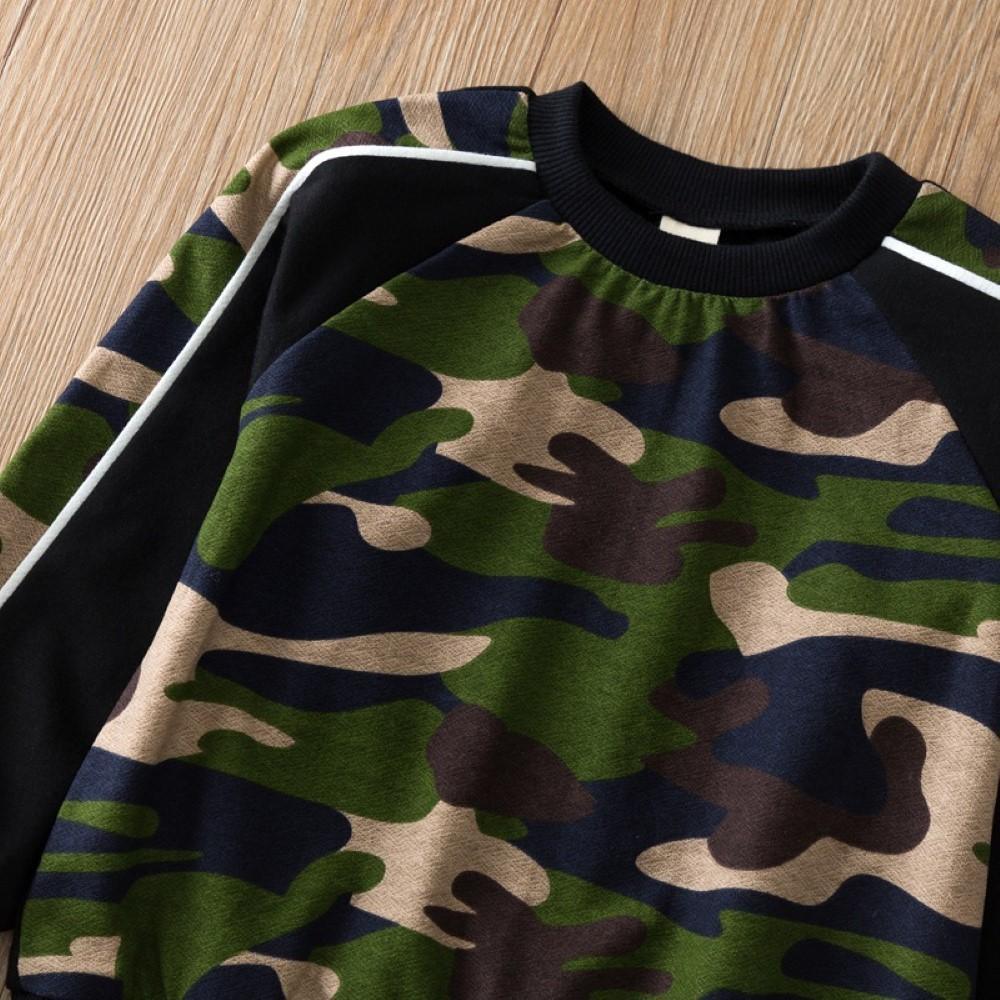 Kid Unisex Camouflage Long Sleeve Suits Boys Wholesale Clothes - PrettyKid