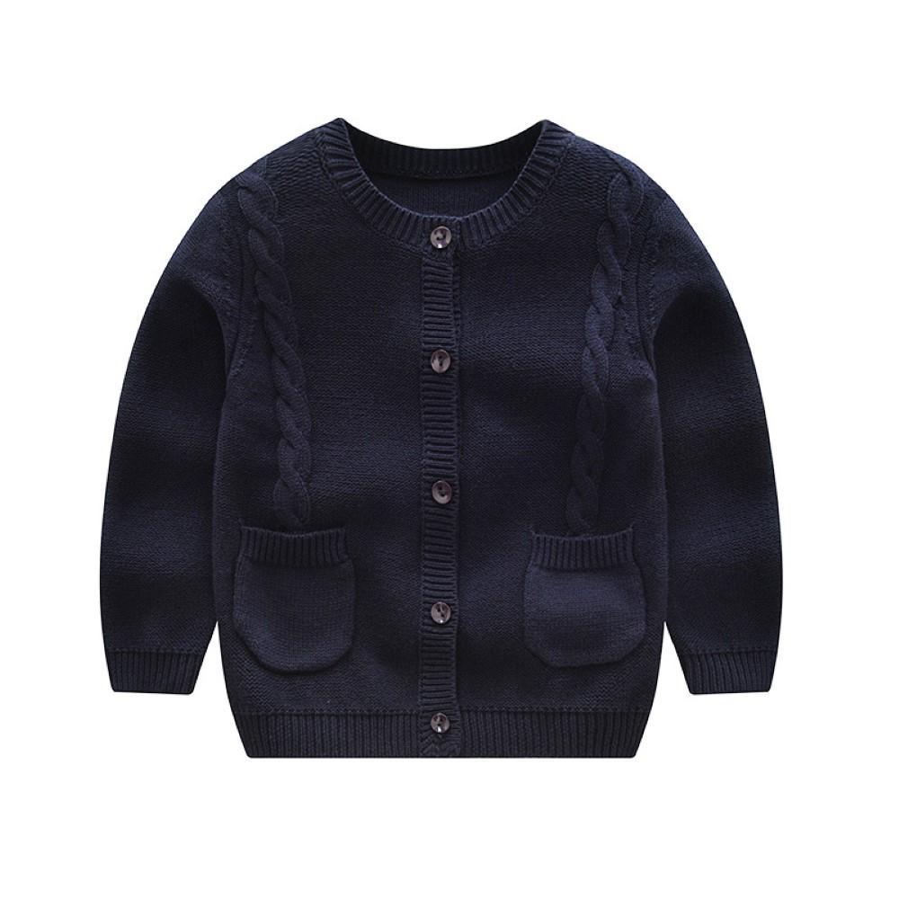 Kid Unisex Solid Cardigan Coat Wholesale Boys Boutique Clothing - PrettyKid