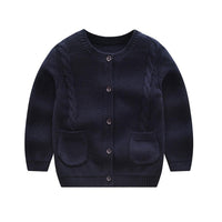Kid Unisex Solid Cardigan Coat Wholesale Boys Boutique Clothing - PrettyKid