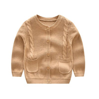 Kid Unisex Solid Cardigan Coat Wholesale Boys Boutique Clothing - PrettyKid