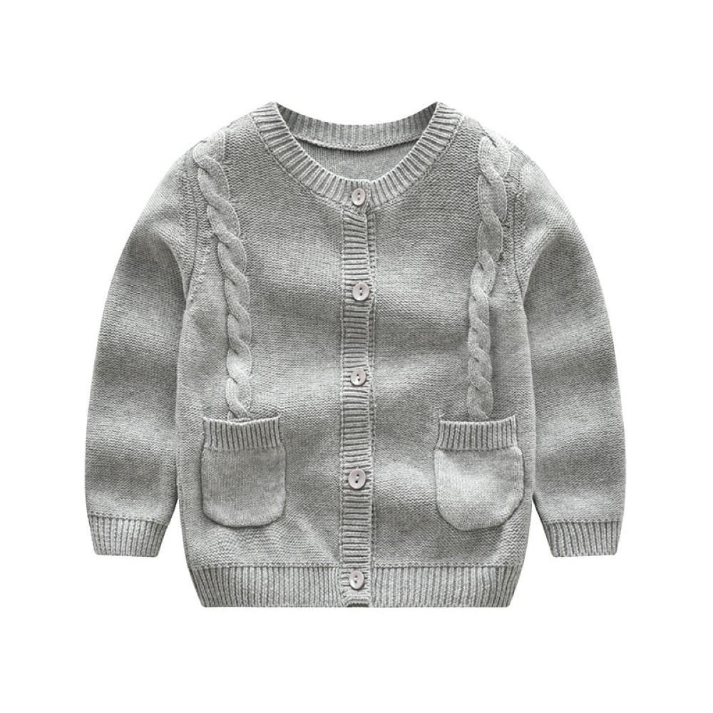 Kid Unisex Solid Cardigan Coat Wholesale Boys Boutique Clothing - PrettyKid