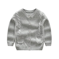 Kid Unisex Solid Cardigan Coat Wholesale Boys Boutique Clothing - PrettyKid