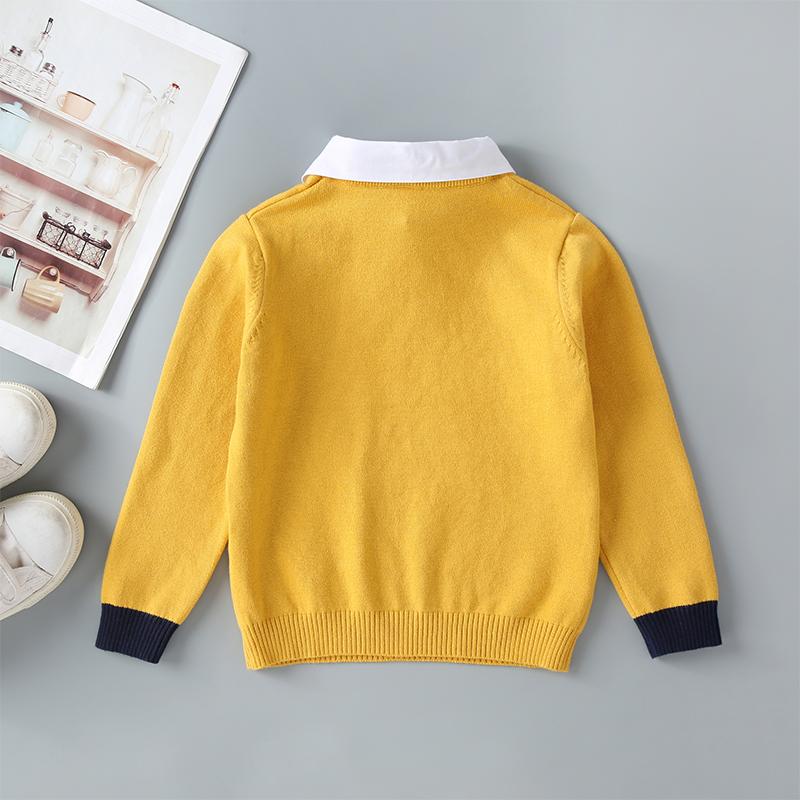 Cute Print Long Sleeve Knit Jumper With Removable Collar - PrettyKid