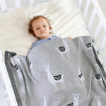Baby Knitted Alpaca Animal Printed Cotton Baby Blankets Wholesale - PrettyKid