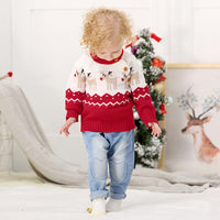 Baby Boys Knitted Cartoon Elk Printed Sweater - PrettyKid