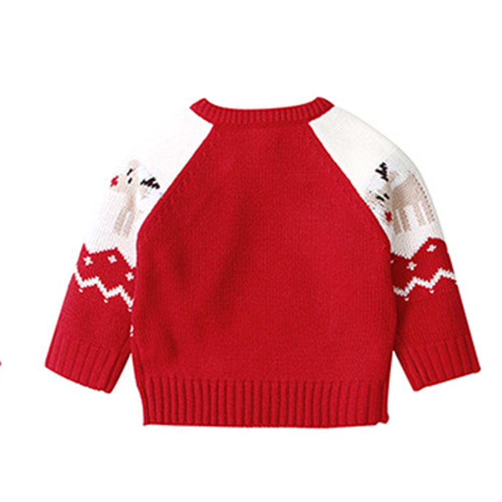 Baby Boys Knitted Cartoon Elk Printed Sweater - PrettyKid