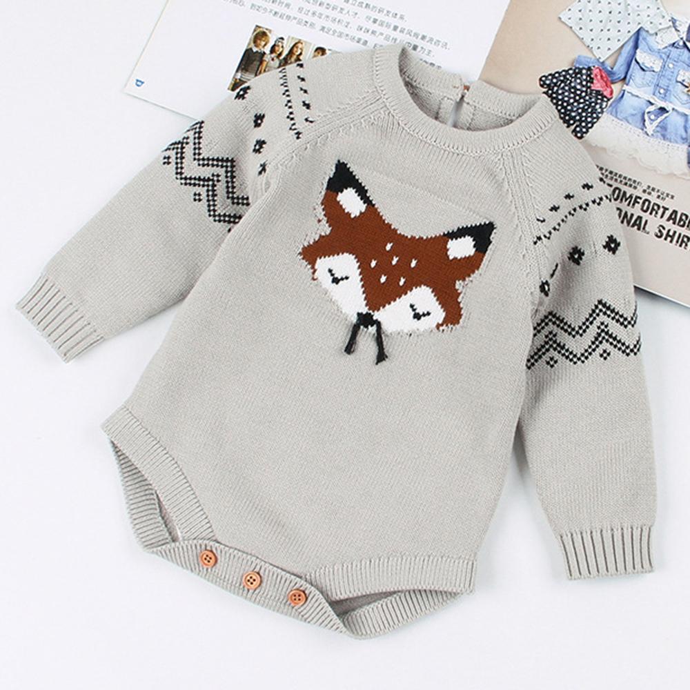 Baby Knitted Cartoon Long Sleeve Romper Sweaters Wholesale - PrettyKid