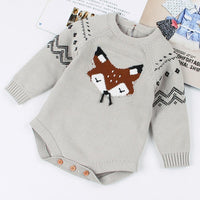 Baby Knitted Cartoon Long Sleeve Romper Sweaters Wholesale - PrettyKid