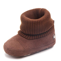 Baby Boys Knitted Flanged Snow Boots - PrettyKid