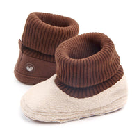 Baby Boys Knitted Flanged Snow Boots - PrettyKid