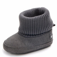 Baby Boys Knitted Flanged Snow Boots - PrettyKid