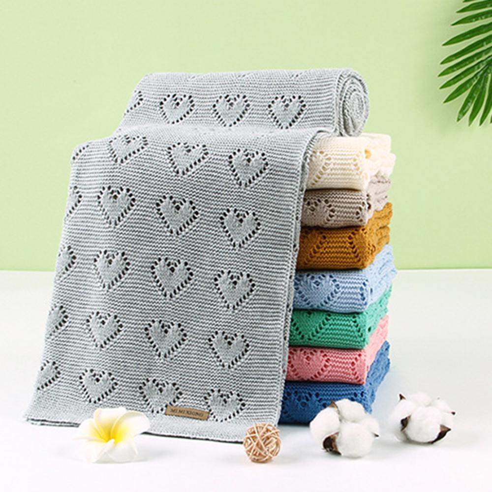 Baby Knitted Heart Hollow Out Blankets Wholesale Cheap Baby Blankets In Bulk - PrettyKid