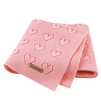 Baby Knitted Heart Hollow Out Blankets Wholesale Cheap Baby Blankets In Bulk - PrettyKid