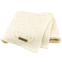 Baby Knitted Heart Hollow Out Blankets Wholesale Cheap Baby Blankets In Bulk - PrettyKid