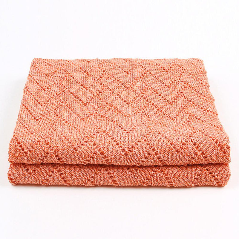 Baby Knitted Hollow-out Solid Color Cute Baby Blankets - PrettyKid