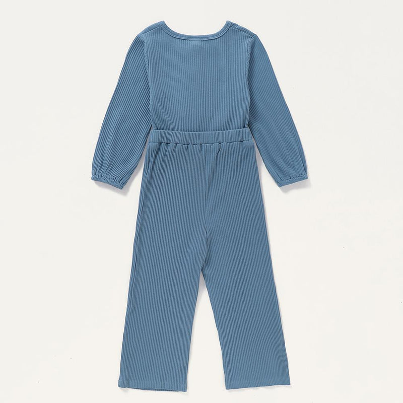 Girls Knitted Long Sleeve Solid Color Jumpsuit Wholesale Girls - PrettyKid