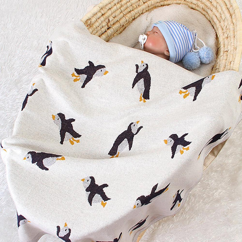 Baby Knitted Penguin Stroller Cover Cute Baby Blankets - PrettyKid