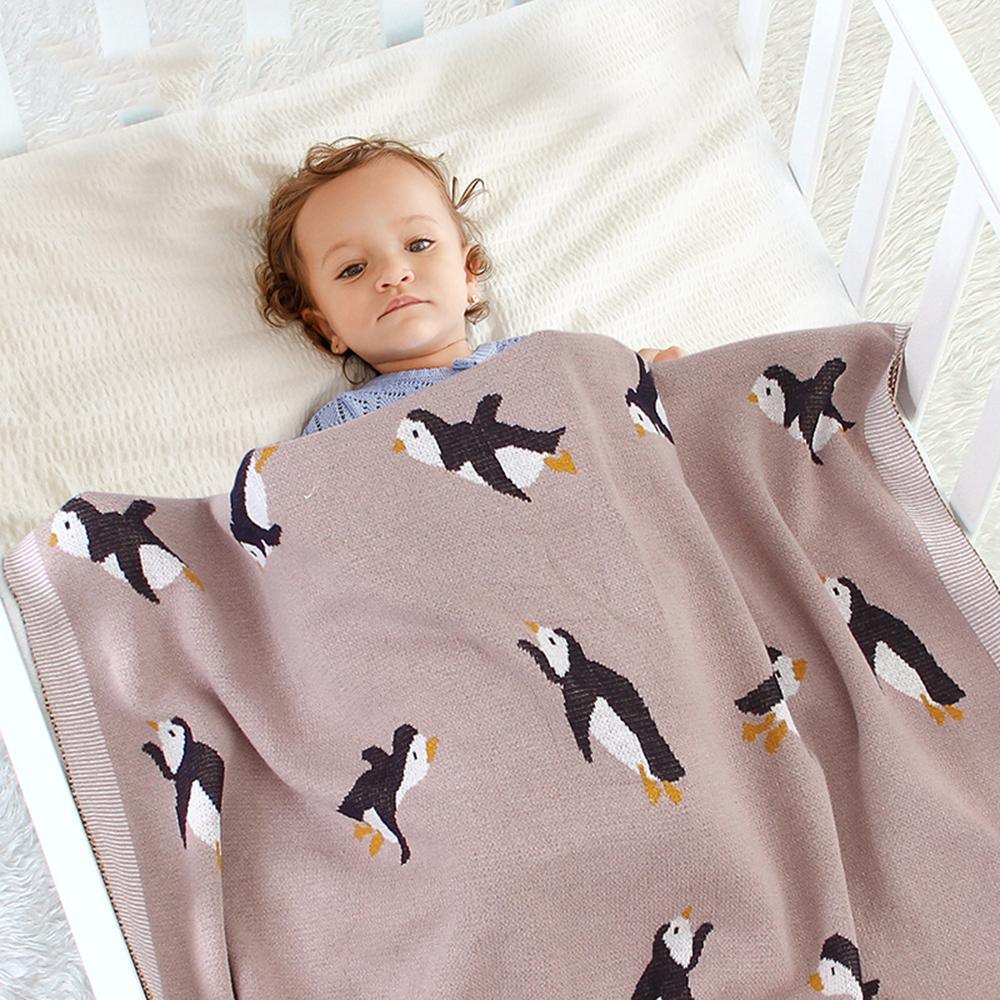 Baby Knitted Penguin Stroller Cover Cute Baby Blankets - PrettyKid