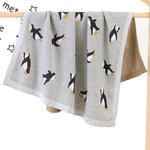 Baby Knitted Penguin Stroller Cover Cute Baby Blankets - PrettyKid