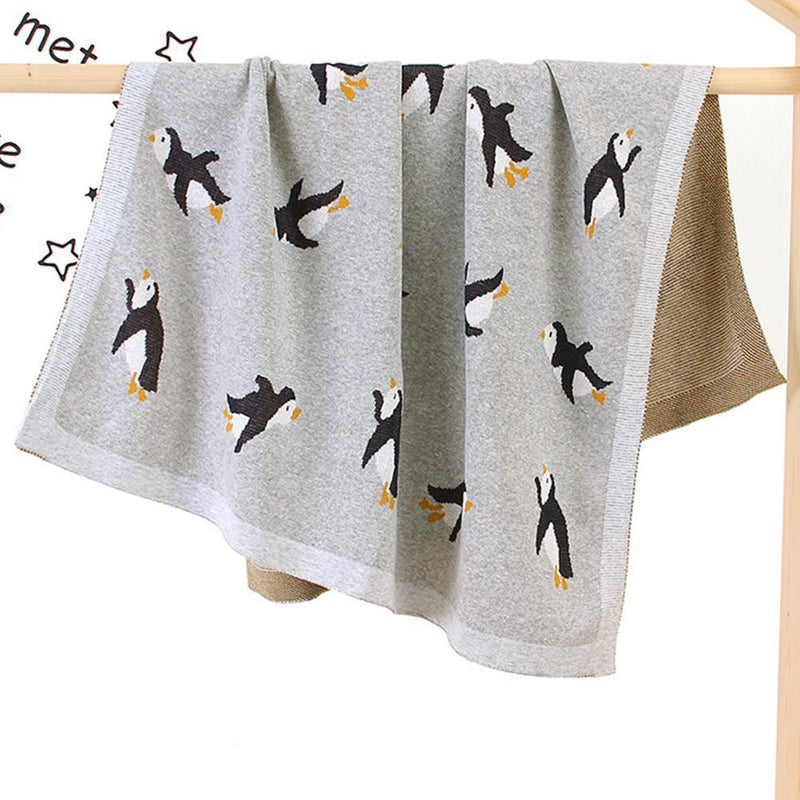 Baby Knitted Penguin Stroller Cover Cute Baby Blankets - PrettyKid
