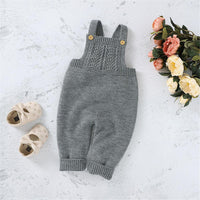 Baby Girls Knitted Solid Sweet Jumpsuits - PrettyKid