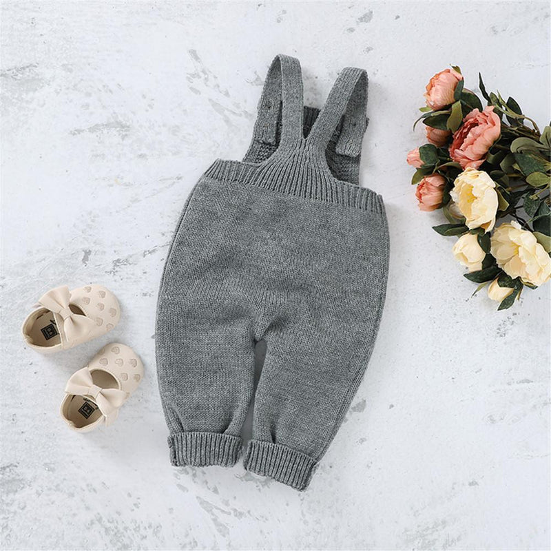 Baby Girls Knitted Solid Sweet Jumpsuits - PrettyKid