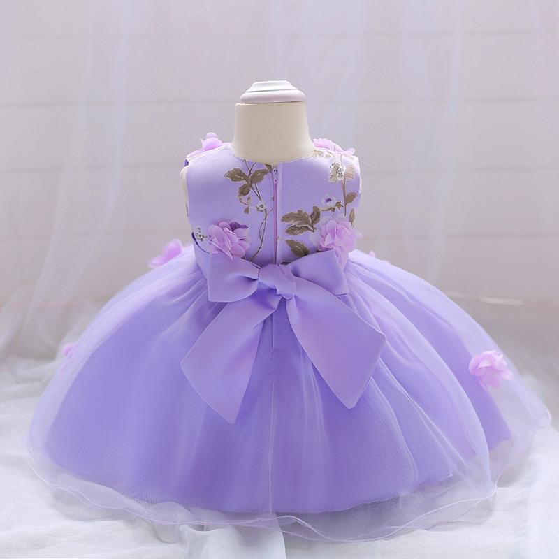 Baby Girl Dress Flower Princess Mesh Tutu Dress - PrettyKid