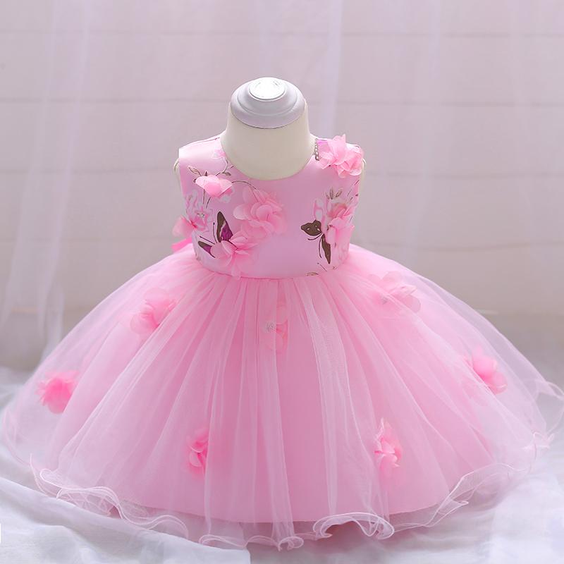 Baby Girl Dress Flower Princess Mesh Tutu Dress - PrettyKid
