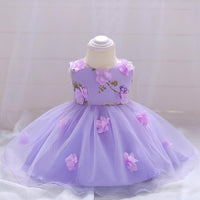 Baby Girl Dress Flower Princess Mesh Tutu Dress - PrettyKid