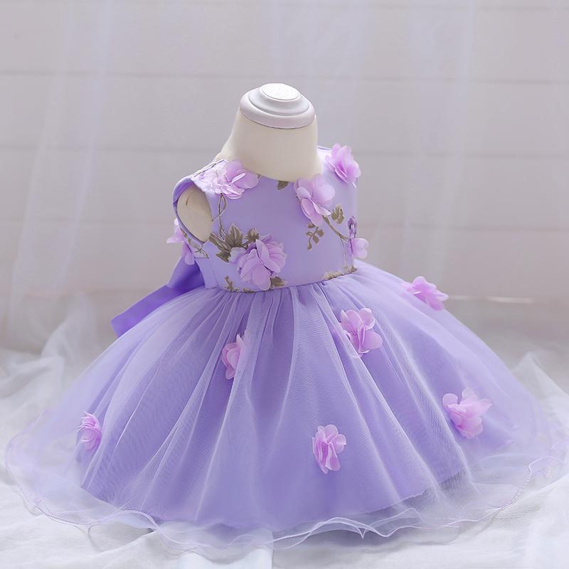 Baby Girl Dress Flower Princess Mesh Tutu Dress - PrettyKid