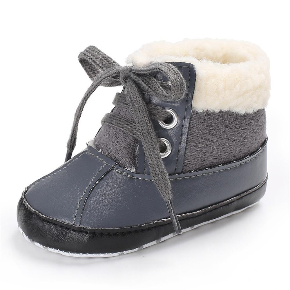 Baby Unisex Lace-up PU Casual Snow Boots Wholesale Child Shoes - PrettyKid