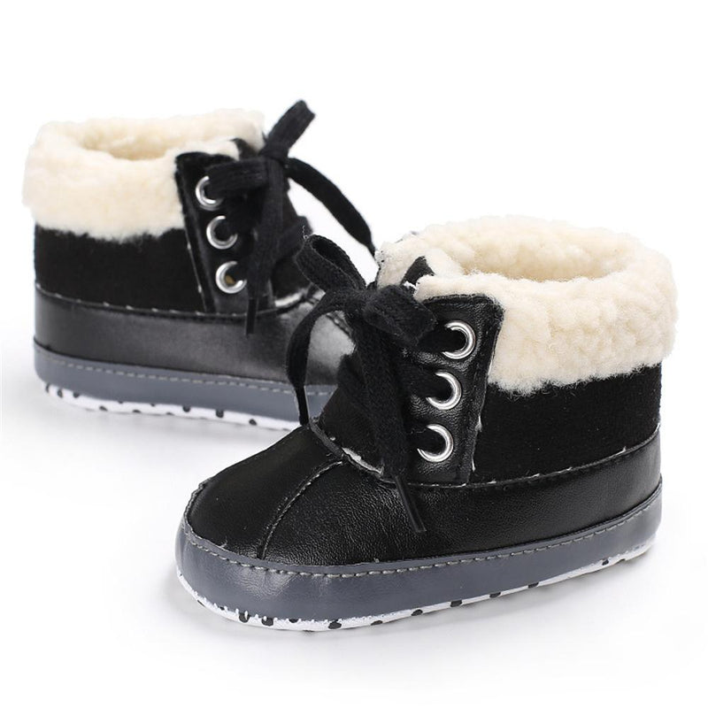 Baby Unisex Lace-up PU Casual Snow Boots Wholesale Child Shoes - PrettyKid