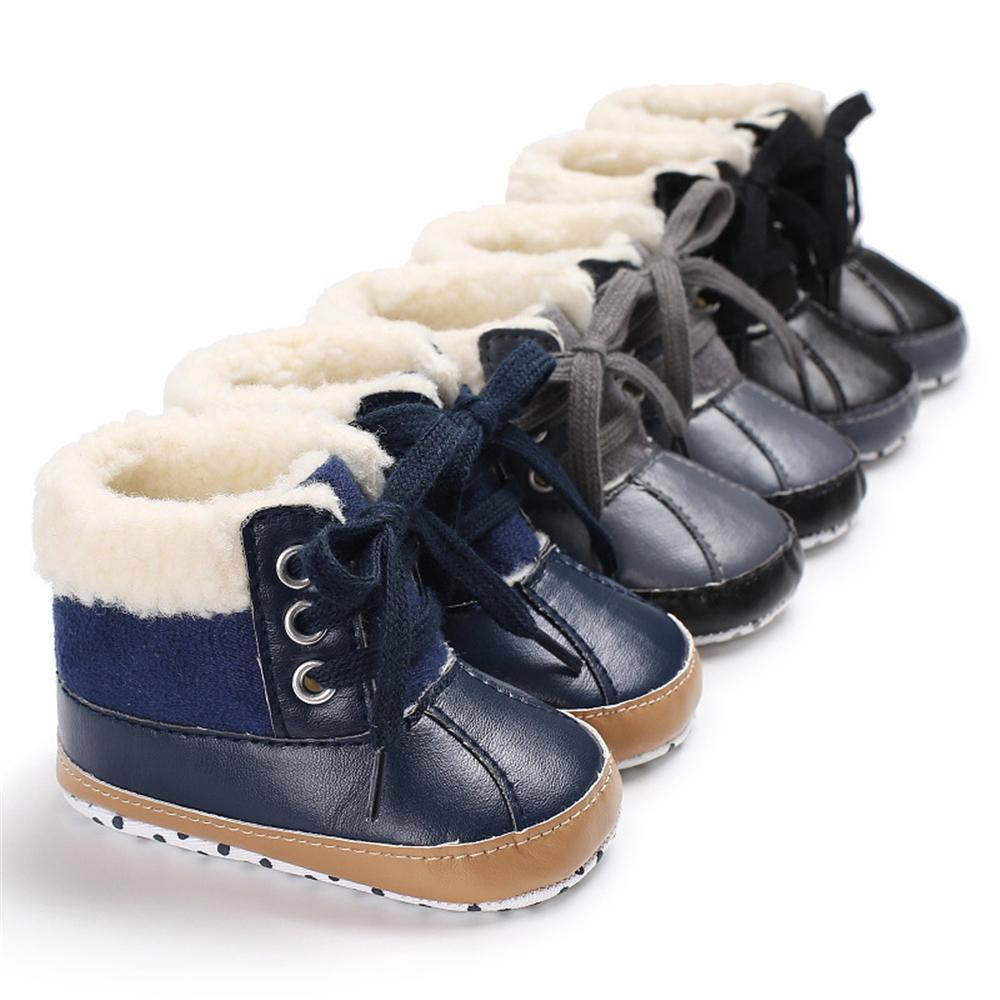 Baby Unisex Lace-up PU Casual Snow Boots Wholesale Child Shoes - PrettyKid